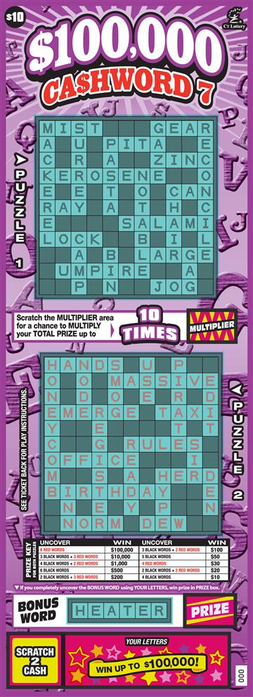 $100,000 CASHWORD 7 image