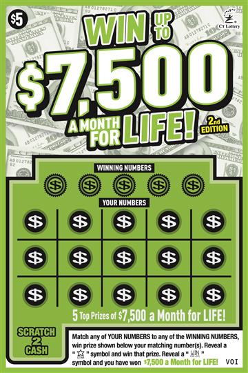 WIN UP TO $7,500 A MONTH FOR LIFE 2ND ED. image