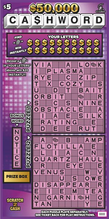 $50,000 Cashword image