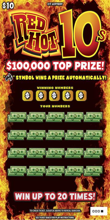 Red Hot 10s scratcher ticket