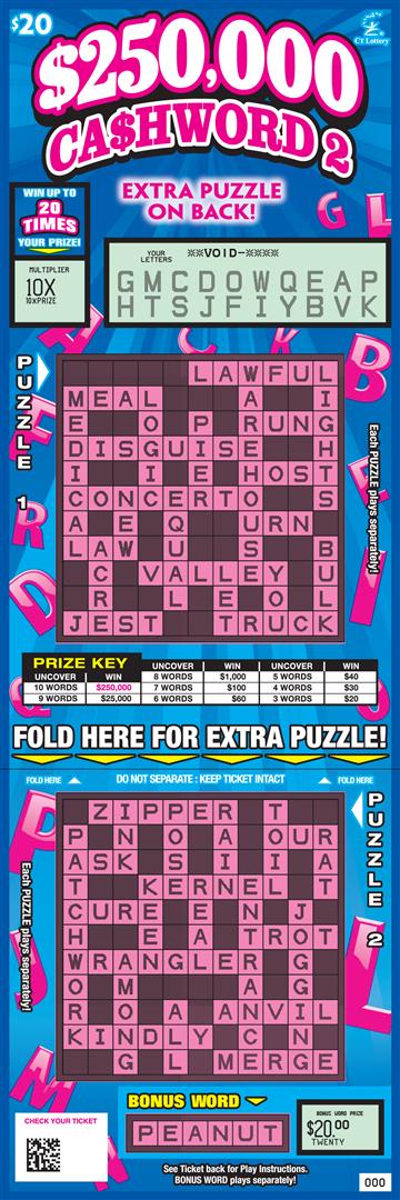 $250,000 CASHWORD 2 rollover image