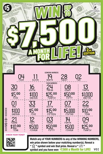 WIN UP TO $7,500 A MONTH FOR LIFE 2ND ED. rollover image