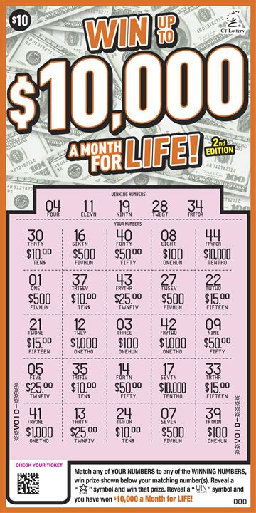 WIN UP TO $10,000 A MONTH FOR LIFE 2nd ED. rollover image
