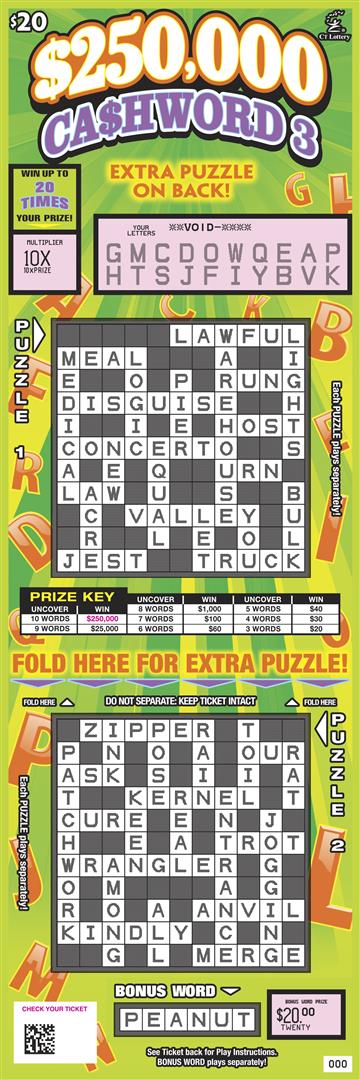 $250,000 CASHWORD 3 rollover image