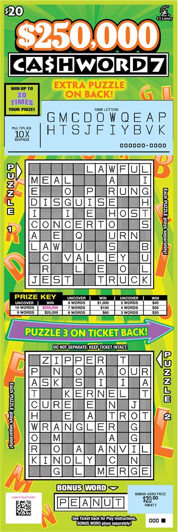 $250,000 Cashword 7 rollover image