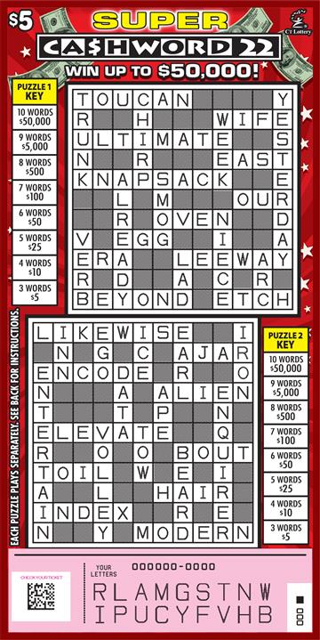 Super Cashword 22 rollover image